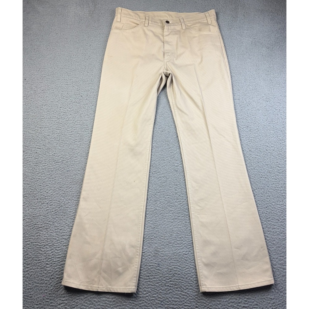 VTG 80's Levi's 517 Pants Beige Khaki Talon Zip Bootcut Black Tab FITS 34x34